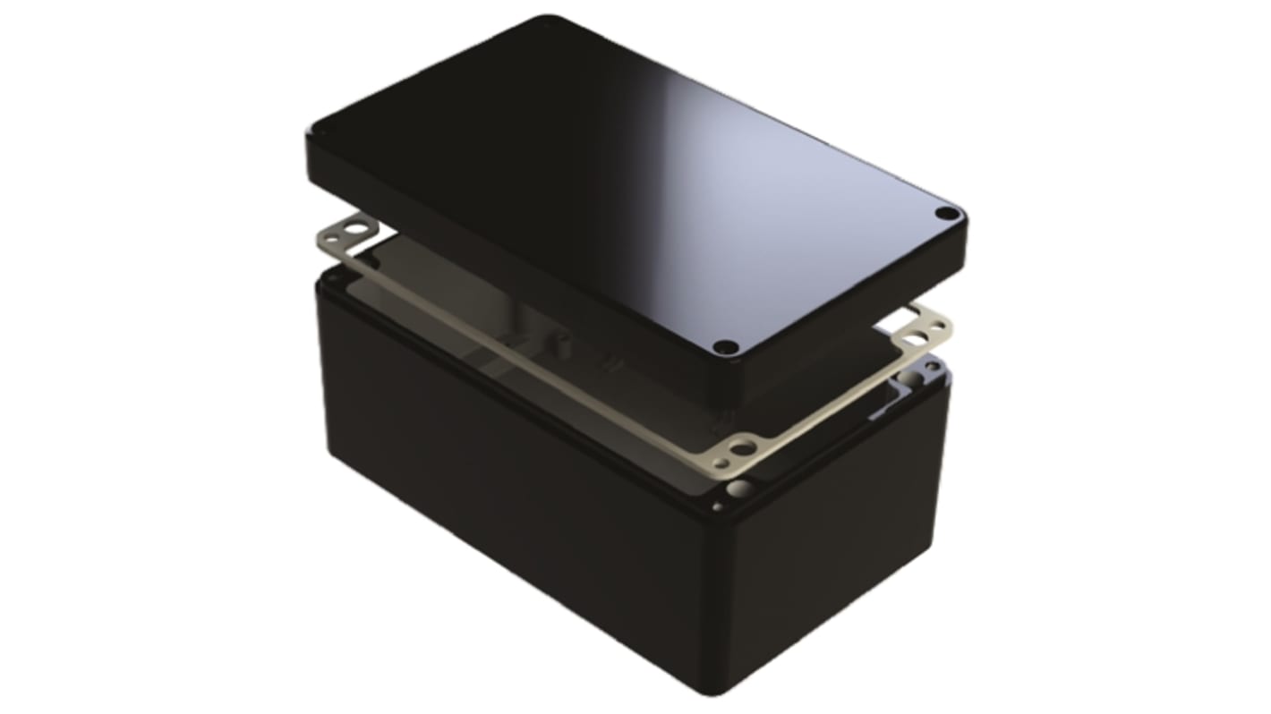 Deltron 486 Series Black Aluminium Enclosure, IP66, 260 x 160 x 120mm