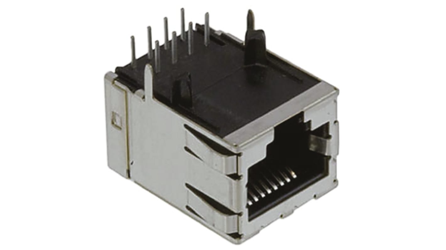 TE Connectivity RJ45 csatlakozó 8P8C utas Cat3, Derékszögű, Nő 1, 5406298 sorozat 5406298