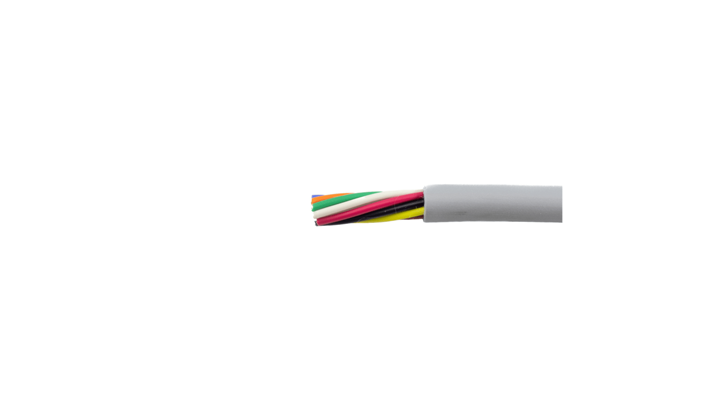 Alpha Wire Ecogen Ecoflex Control Cable, 8 Cores, 0.28 mm², ECO, Unscreened, 30m, Grey mPPE Sheath, 24 AWG