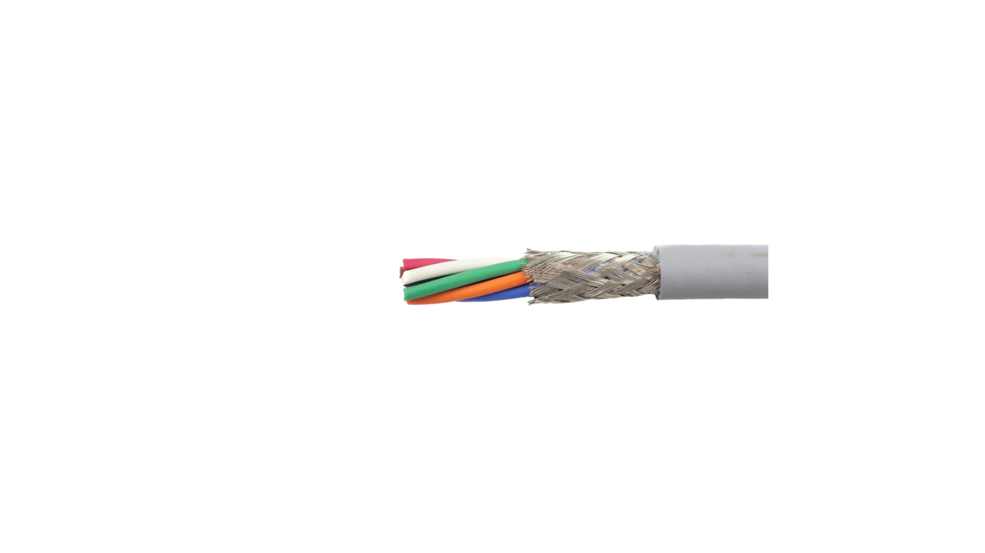 Control Cable liczba żył 7 1,32 mm² Ekranowany Alpha Wire średnica zew 8.76mm Szary