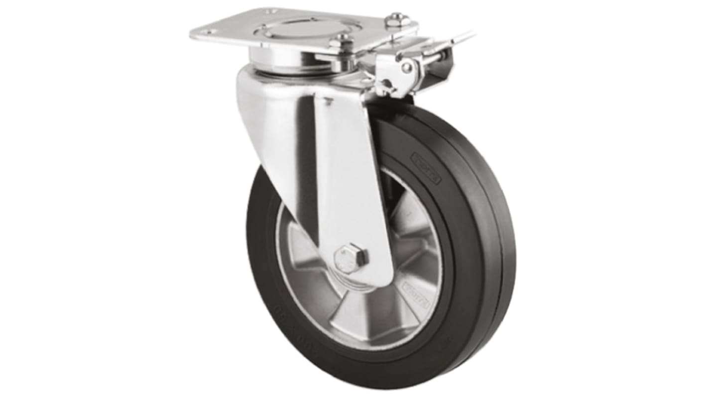 Tente Braked Swivel Castor Wheel, 450kg Capacity, 200mm Wheel