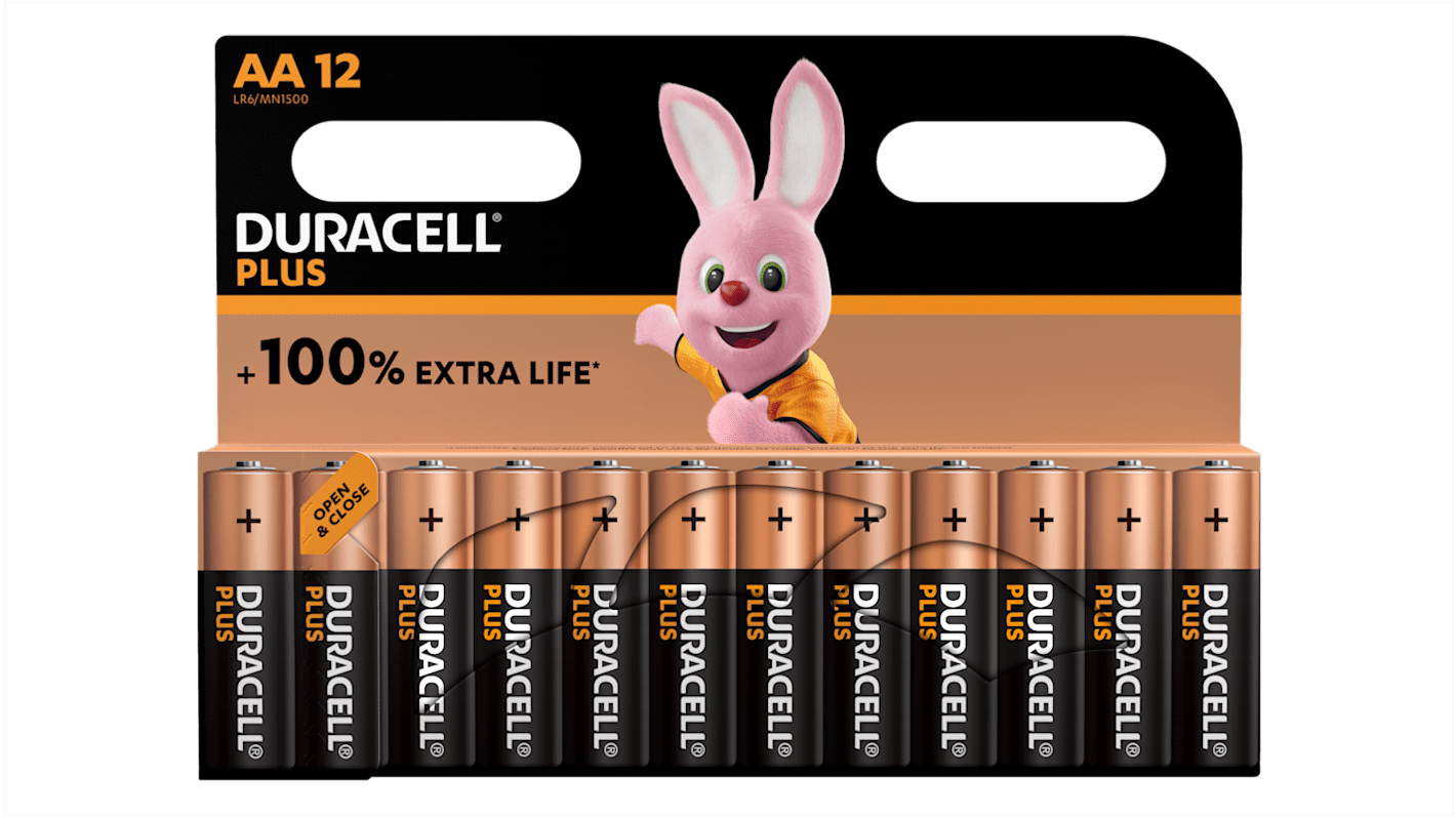 Pile AA Duracell 1.5V Alcaline, 2.85Ah