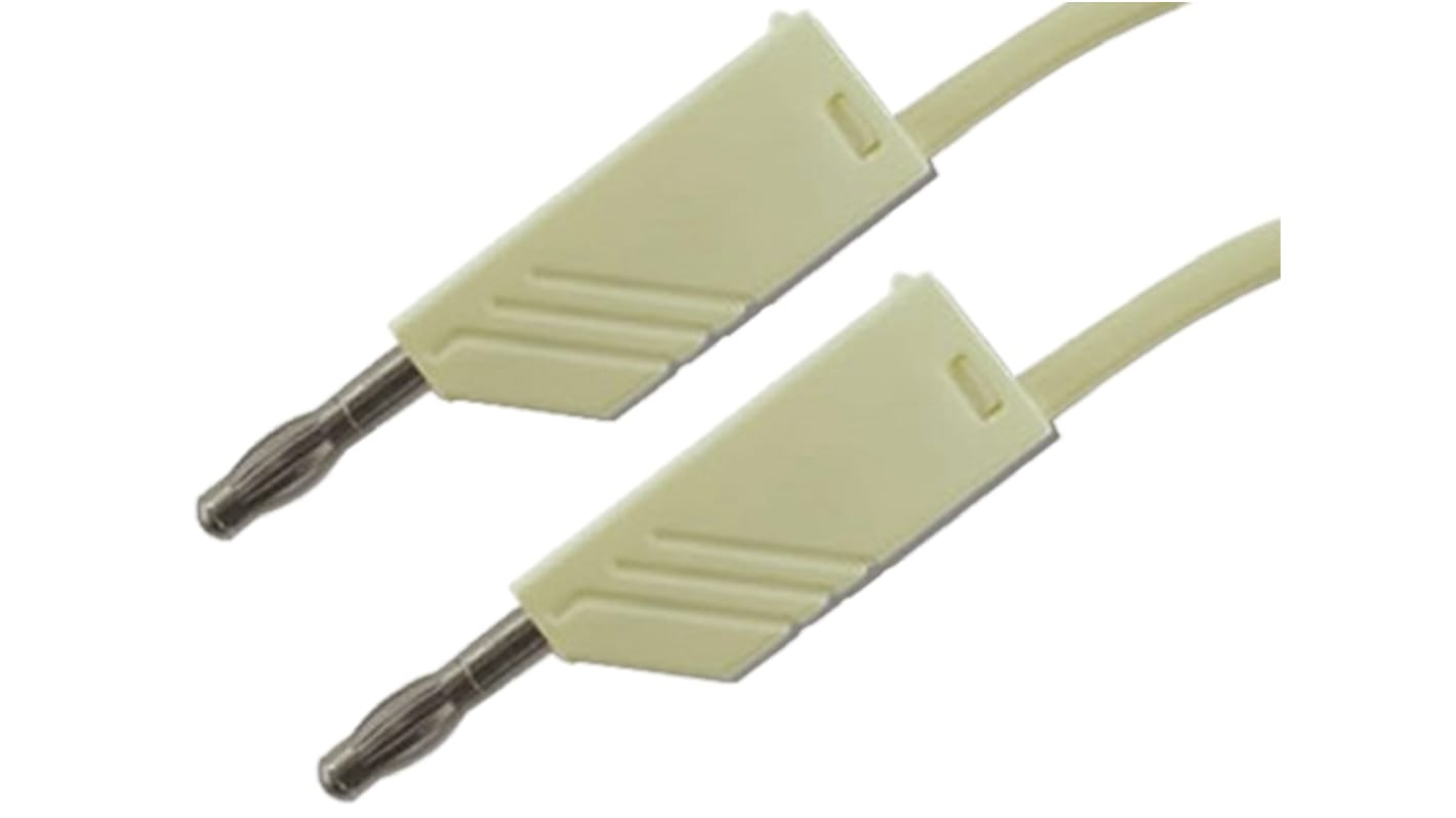 Cable de prueba con conector de 4 mm  Hirschmann de color Blanco, Macho-Macho, 30 V ac, 60V dc, 32A, 1m