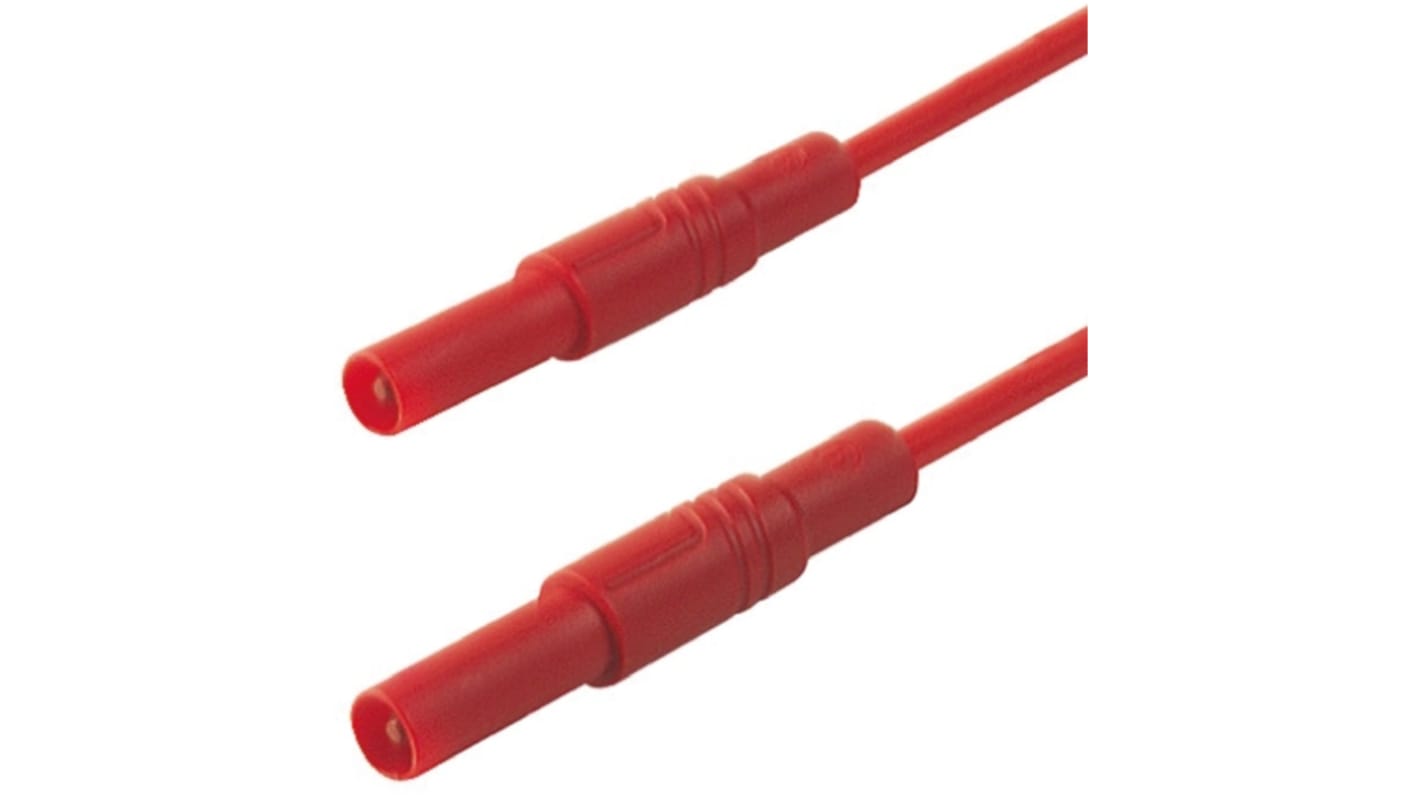 Hirschmann Messleitung 4mm Stecker / Stecker, Rot PVC-isoliert 500mm, 1000V ac/dc / 32A