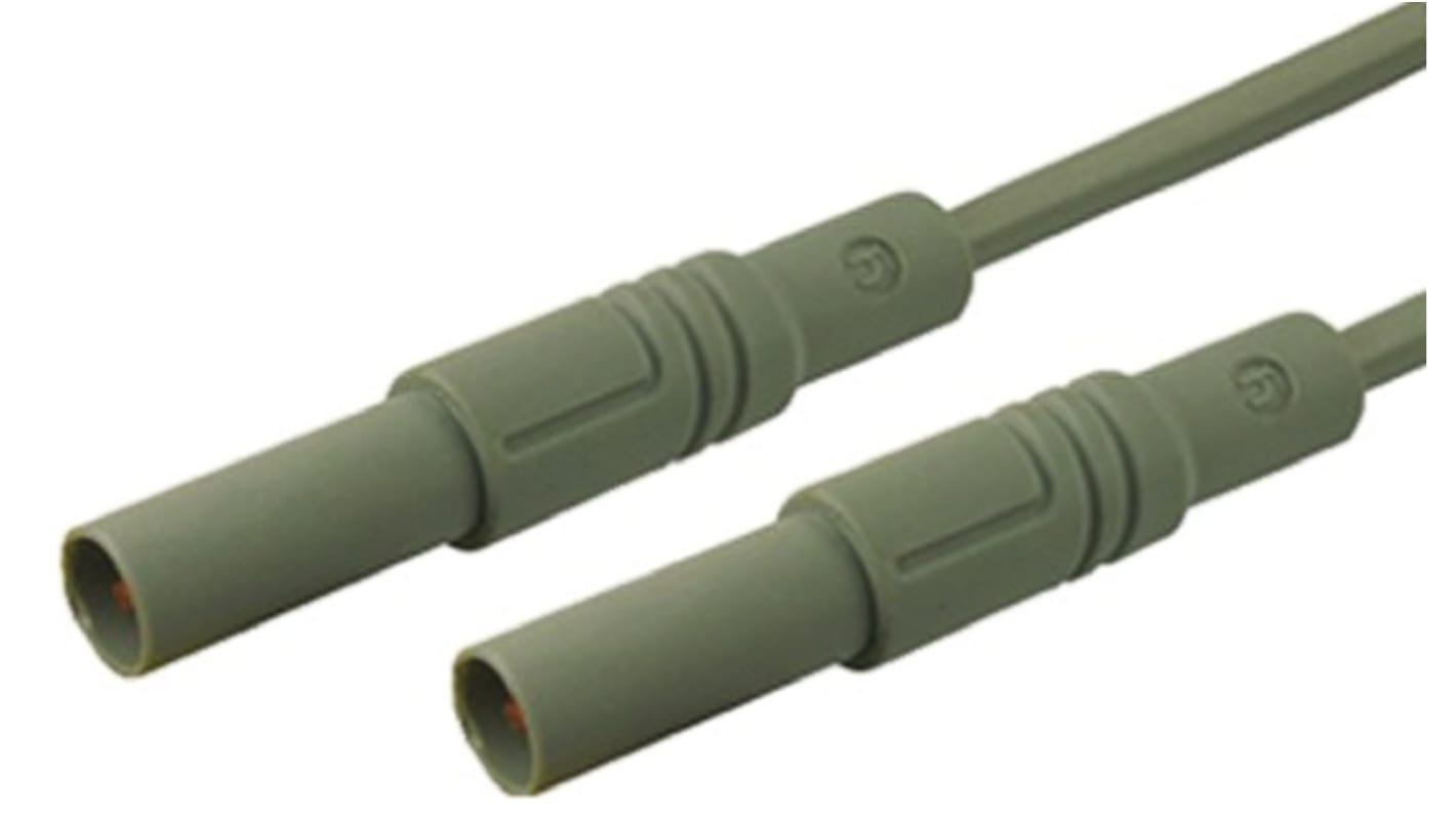 Cable de prueba con conector de 4 mm  Hirschmann de color Gris, Macho-Macho, 1000V ac/dc, 32A, 2m