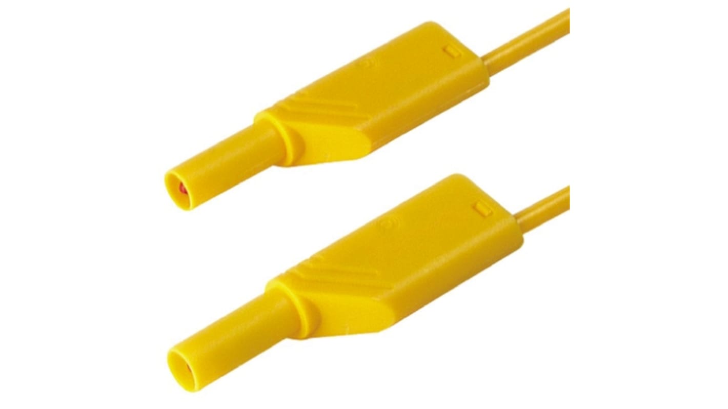 Cavo di prova da 4 mm  Hirschmann T&M, Maschio-Maschio, 32A, 1000V ca/cc, col. Giallo, 500mm