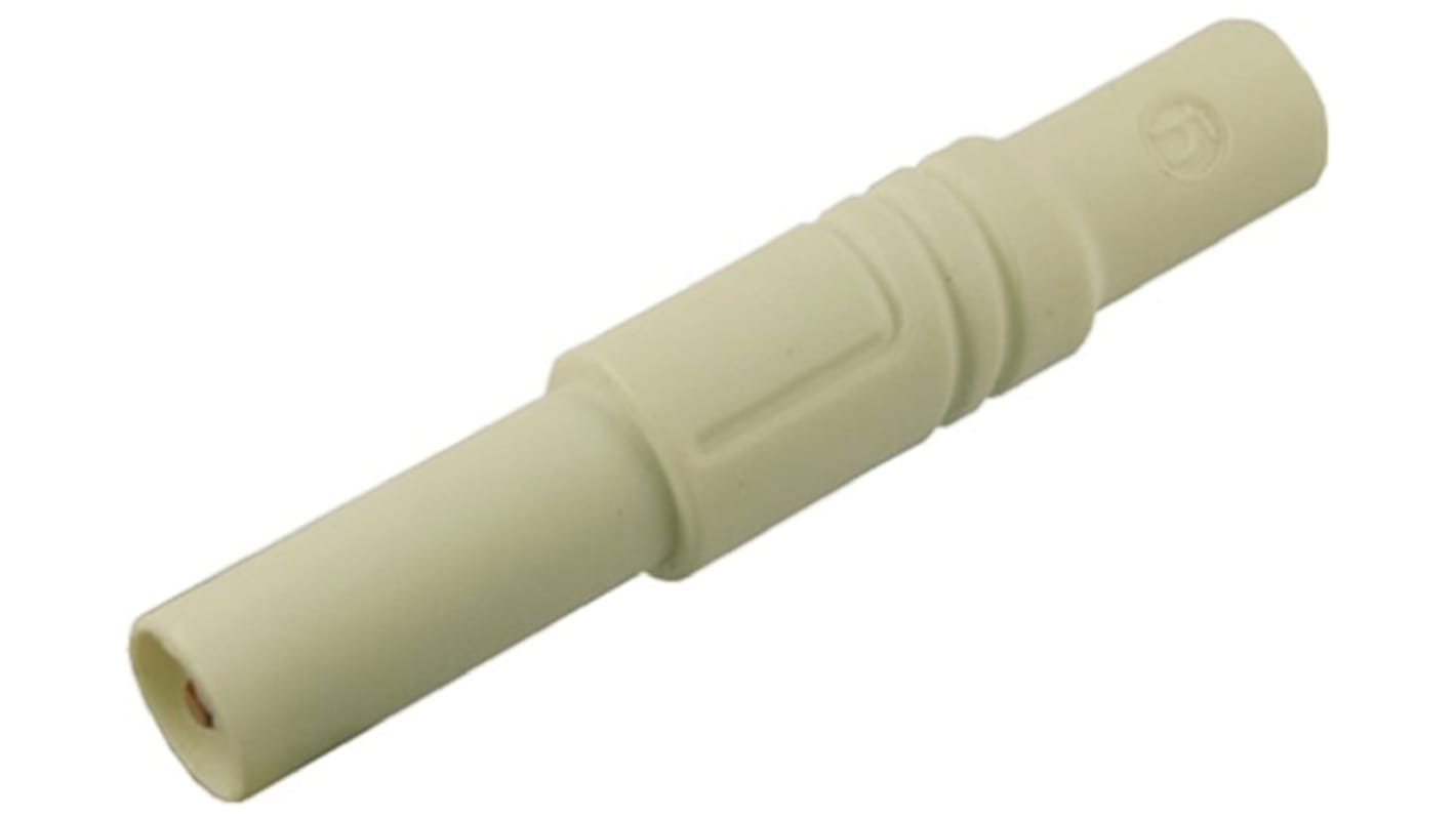 Conector banana Macho, 24A, 1000V ac/dc, Contacto Níquel, Blanco