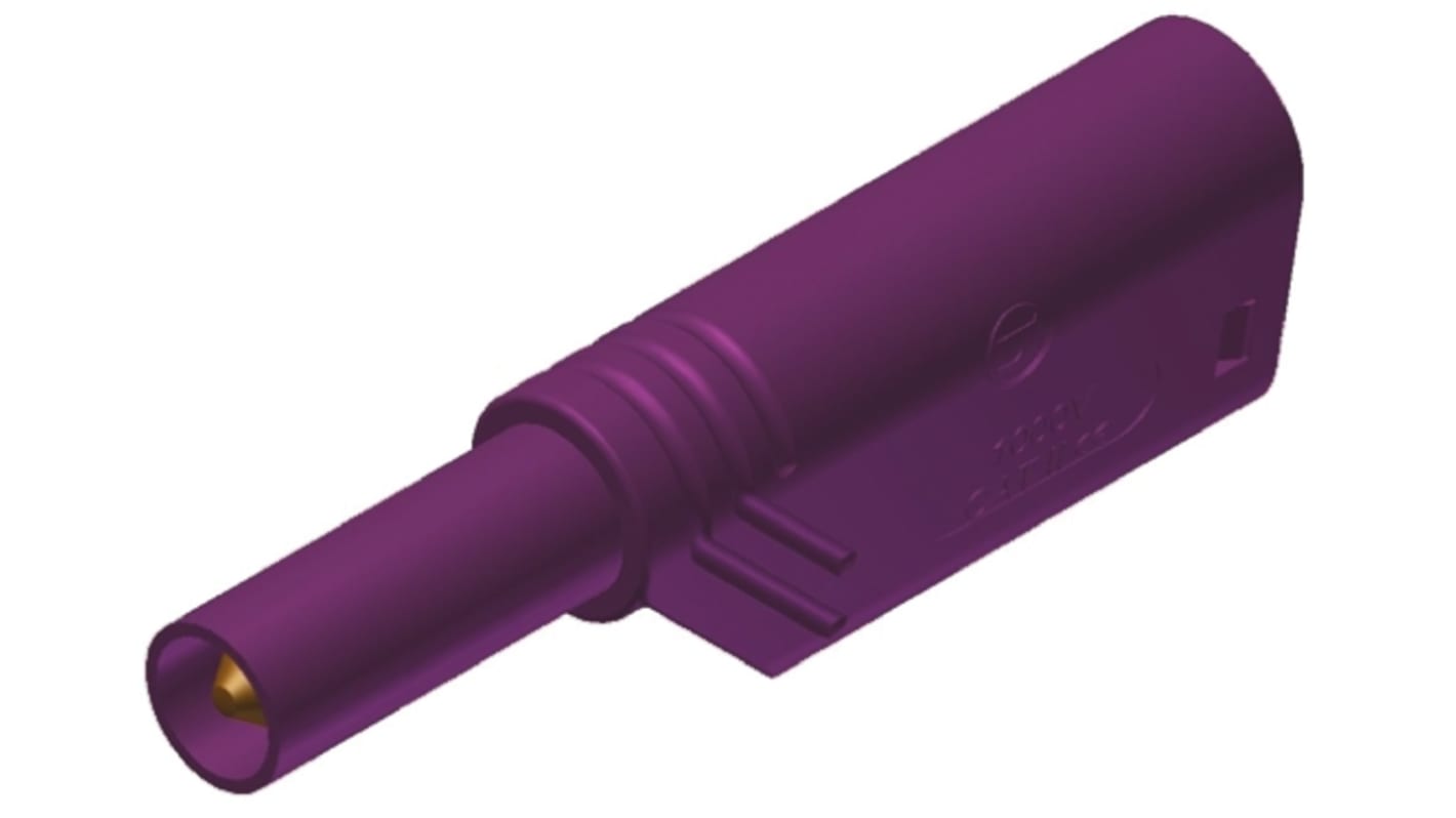 Hirschmann Test & Measurement Violet Male Banana Plug, 4 mm Connector, Screw Termination, 24A, 1000V ac/dc, Nickel