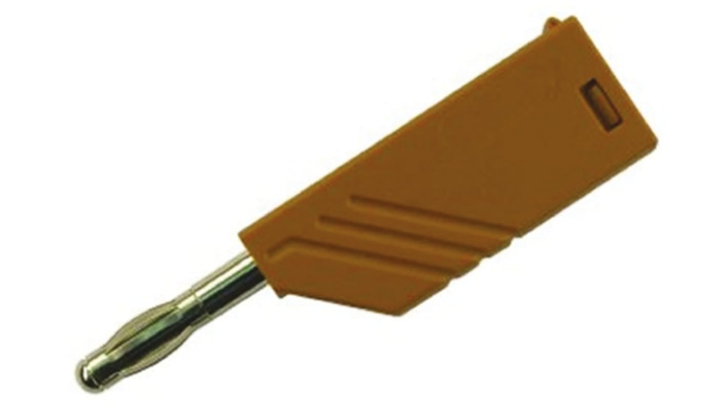 Hirschmann Test & Measurement Brown Male Banana Plug, 4 mm Connector, Screw Termination, 24A, 30 V ac, 60V dc, Nickel