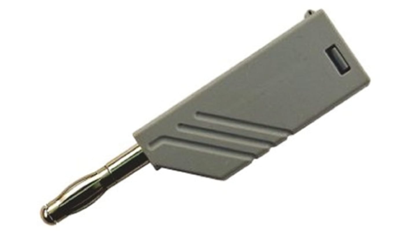 Hirschmann 4 mm Bananenstecker Grau, Kontakt vernickelt, 30 V ac, 60V dc / 24A, Schraubanschluss