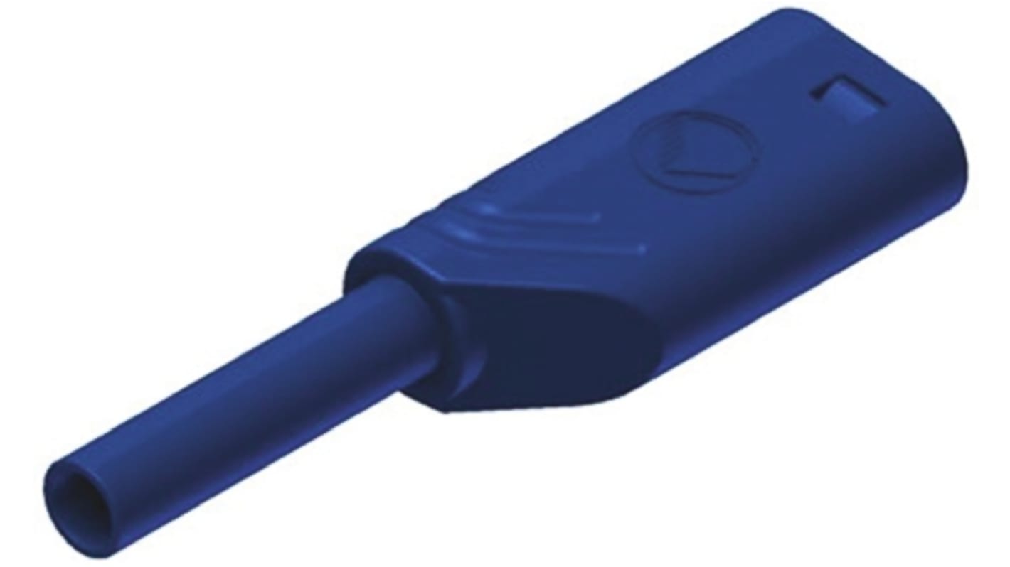 Hirschmann 2mm Bananenstecker Blau, Kontakt vergoldet / 10A, Lötanschluss