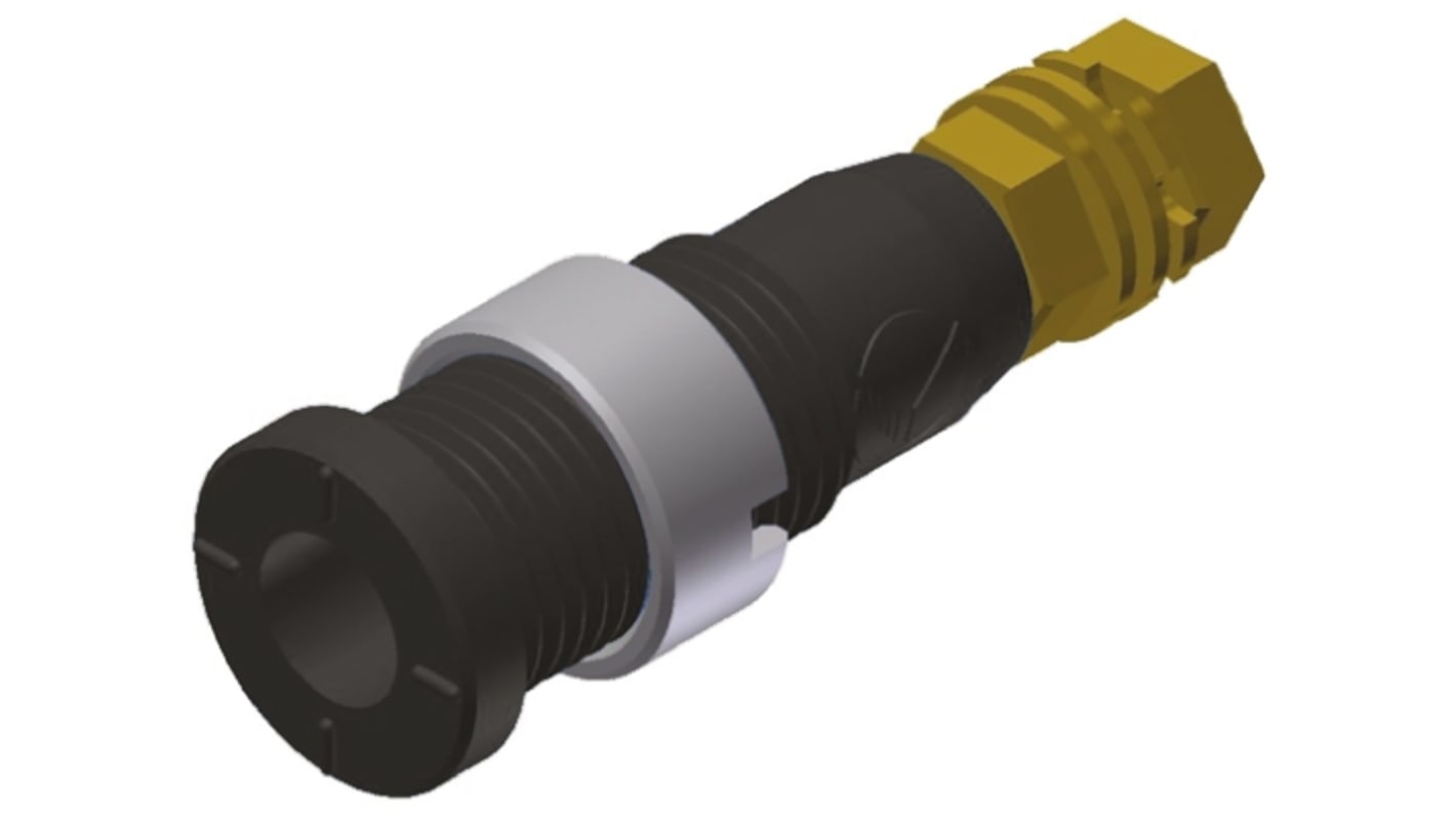 Hirschmann Test & Measurement Black Female Banana Socket, 2mm Connector, Solder Termination, 10A, 1000V ac/dc, Gold