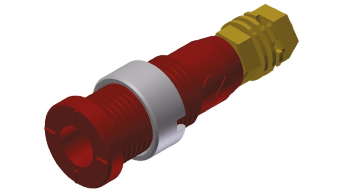 Hirschmann Test & Measurement バナナソケット メス 赤 真鍮, 975454701