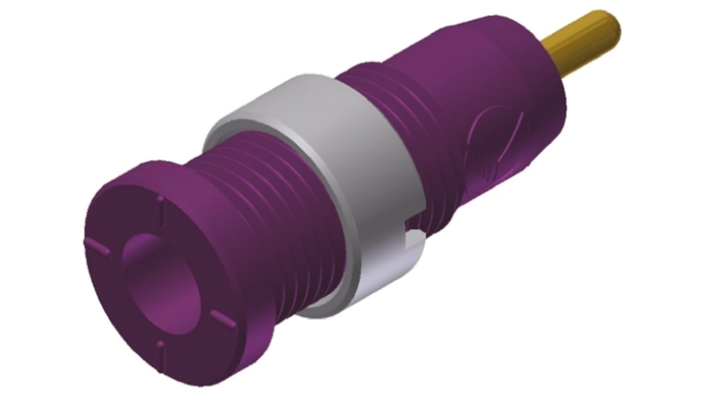 Hirschmann 2mm Bananenbuchse Violett, Kontakt vergoldet, 1000V ac/dc / 10A, Lötanschluss