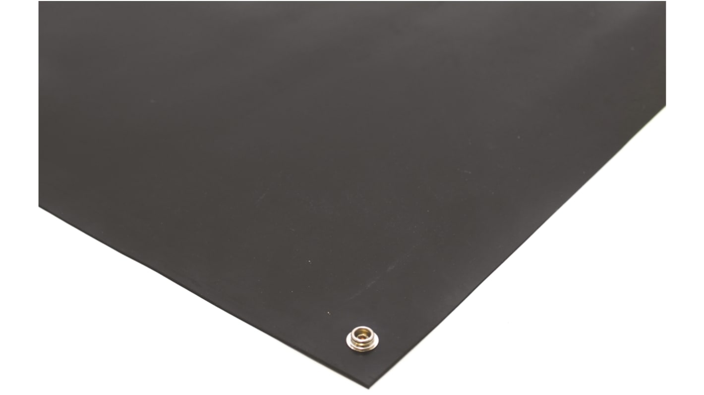 RS PRO Antisztatikus szőnyeg, Fekete, Pad, padló-ra, 1.2m x 600mm x 2mm