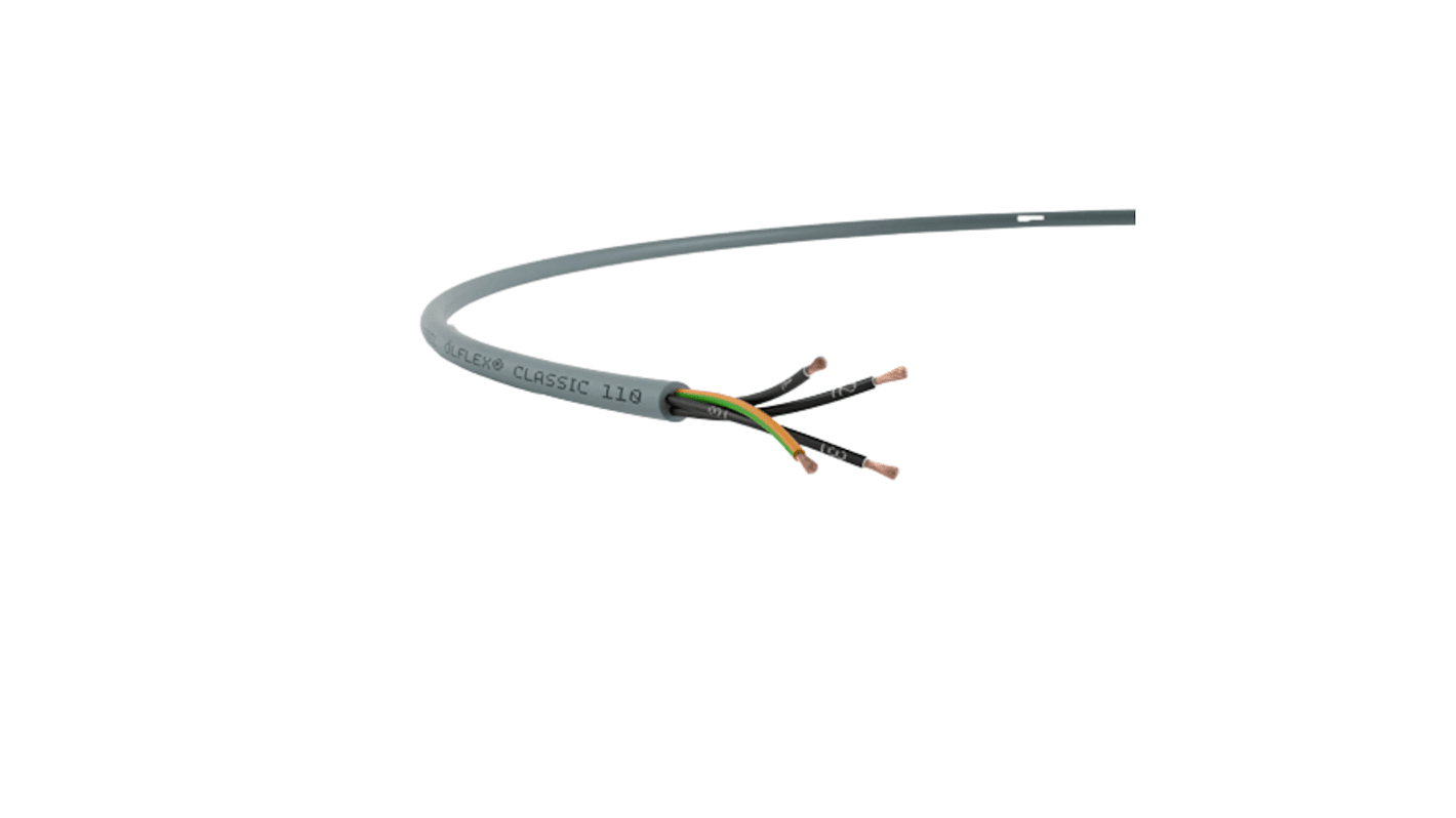Lapp ÖLFLEX CLASSIC 110 Control Cable, 3 Cores, 0.75 mm², YY, Unscreened, 100m, Grey PVC Sheath, 18 AWG