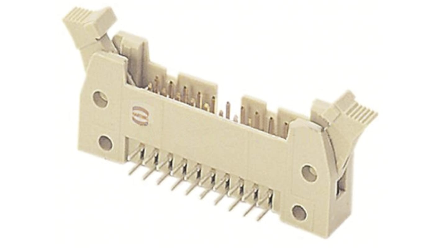 Harting SEK 18 Series Right Angle Through Hole PCB Header, 50 Contact(s), 2.54mm Pitch, 2 Row(s), Shrouded