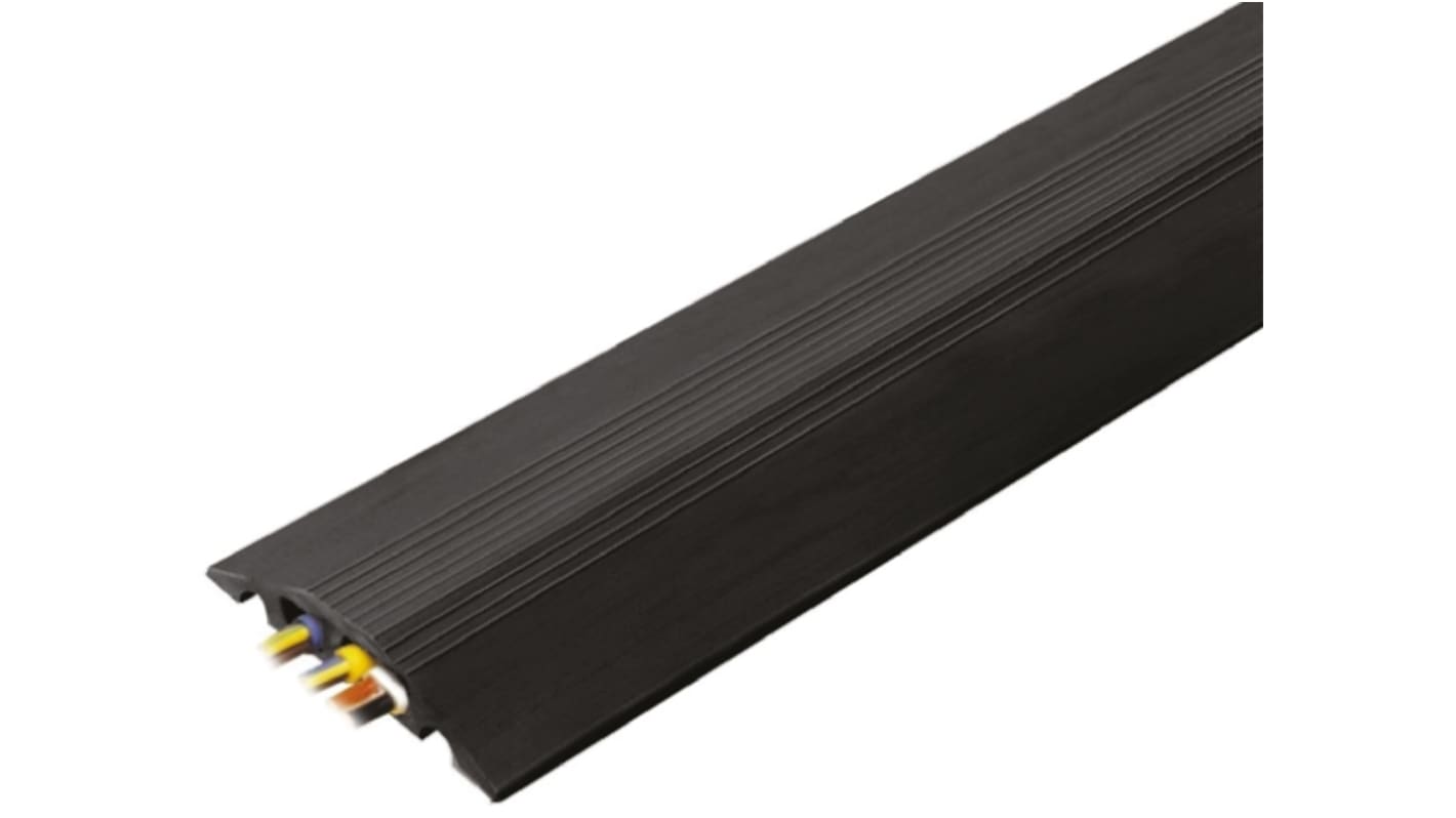 Vulcascot CableSafe Kabelabdeckung, Kabelbrücke, Innen-Ø 25 x 10 & 15 x 10mm 25 x 10 & 15 x 10mm, 88 mm x 3m, Schwarz