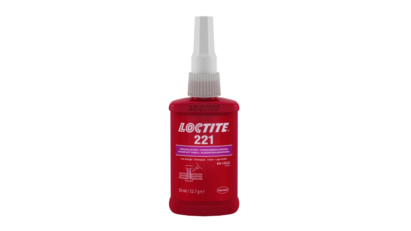 Loctite Loctite 221 Purple Threadlocking Adhesive, 50 ml, 24 h Cure Time RS