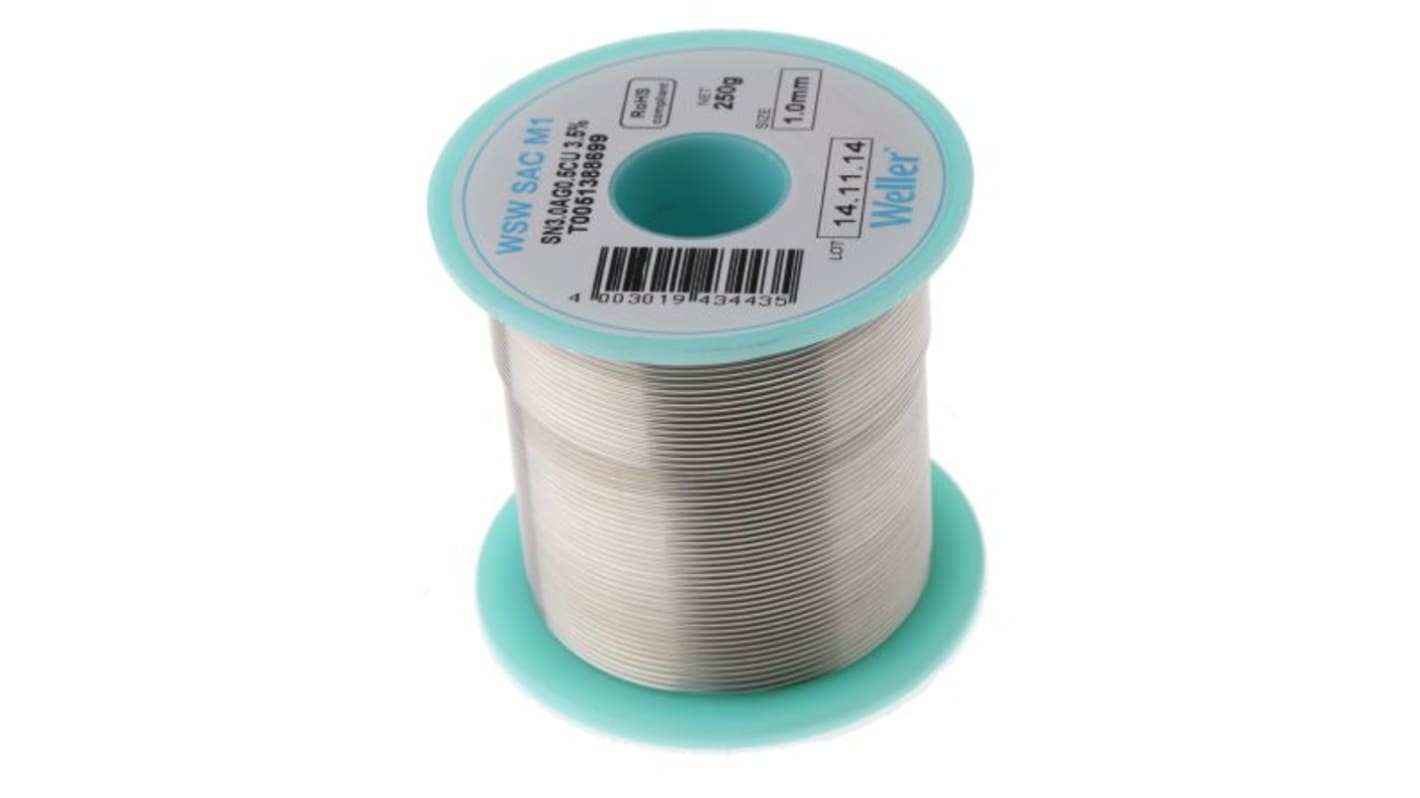 Weller Wire, 1mm Lead Free Solder, 217°C Melting Point