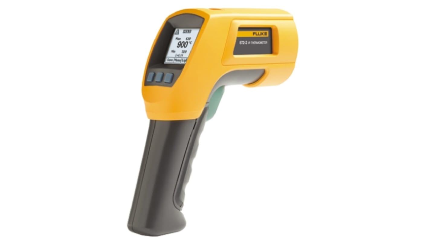 Fluke 572 Infrared Thermometer, -30°C Min, ±1 % Accuracy, °C and °F Measurements With RS Calibration