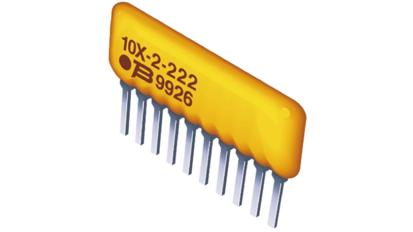 Array di resistenze Bourns serie 4600X 10kΩ ±2%, isolato, 5 resistori, 1.25W, SIP