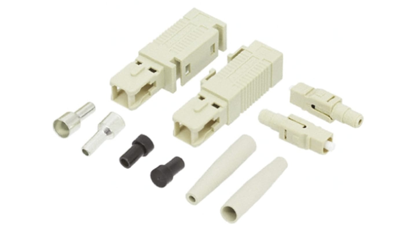 TE Connectivity LWL-Steckverbinder, SC, Multimode, Duplex, 50μm, Braun