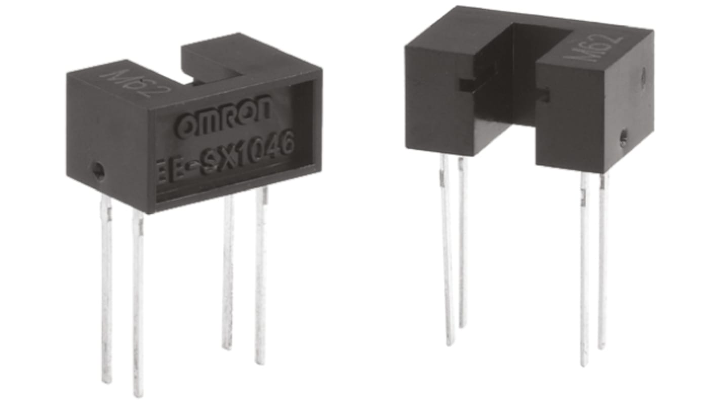 Interruptor óptico ranurado Omron EE-SX de 1 canal, ranura de 3mm, mont. pasante, de 4 pines, config. salida