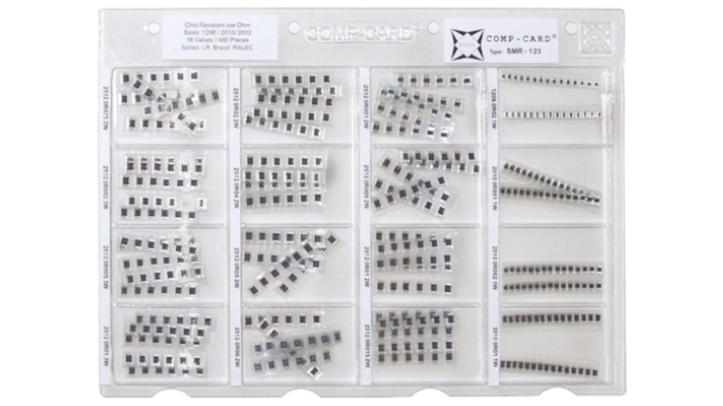 Nova, SMR12 Thick Film, SMT 16 Resistor Kit, with 480 pieces, 0.001Ω