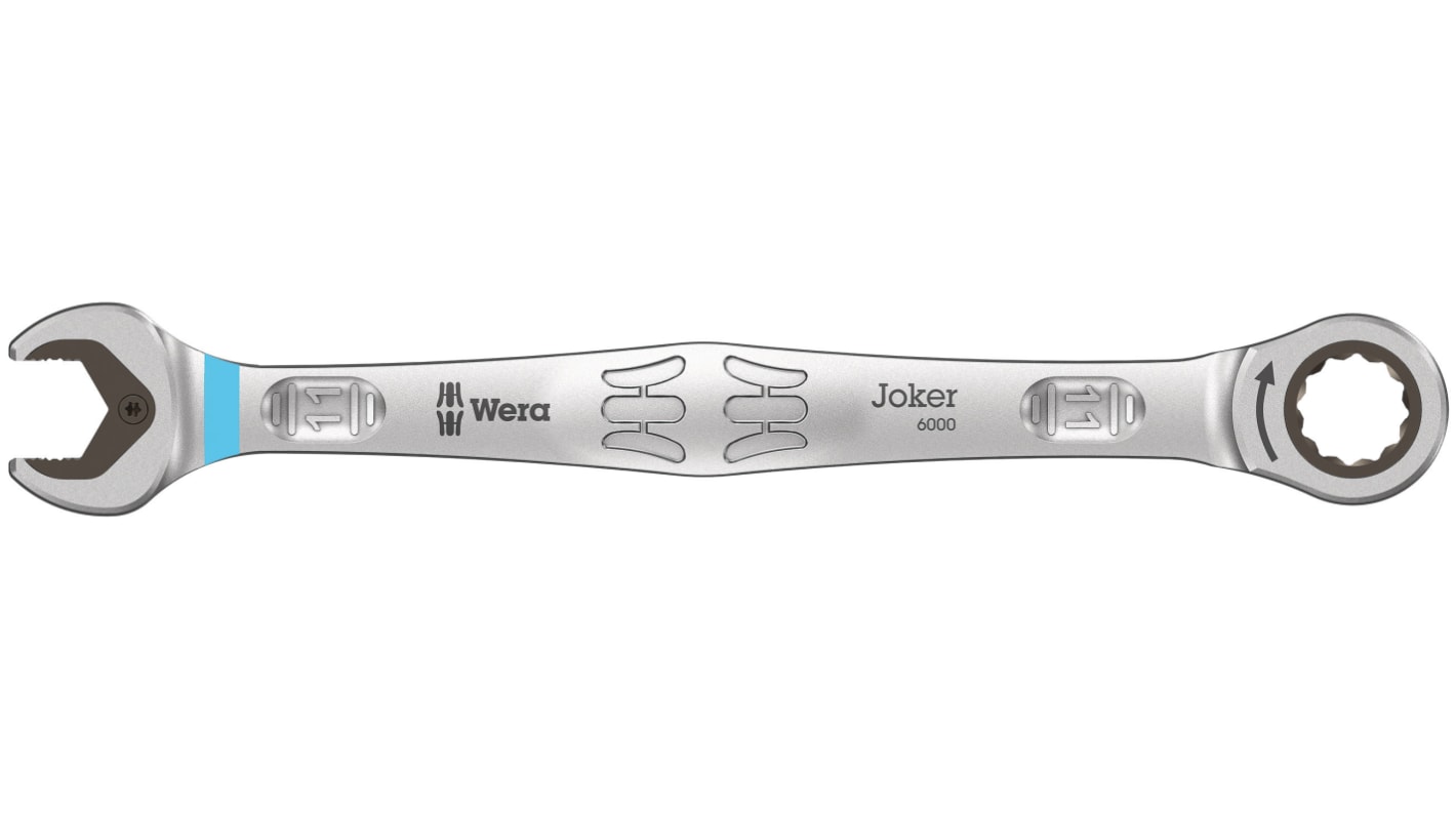 Wera Joker Series Combination Ratchet Spanner, 11mm, Metric, Double Ended, 165 mm Overall