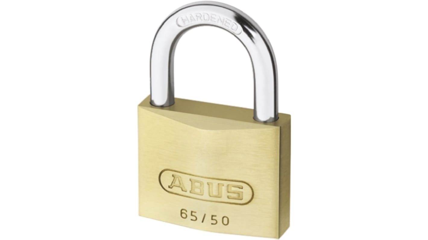 Lucchetto con chiave ABUS per uso interno ed esterno, in , anello da 6mm, L. 50mm, col Ottone