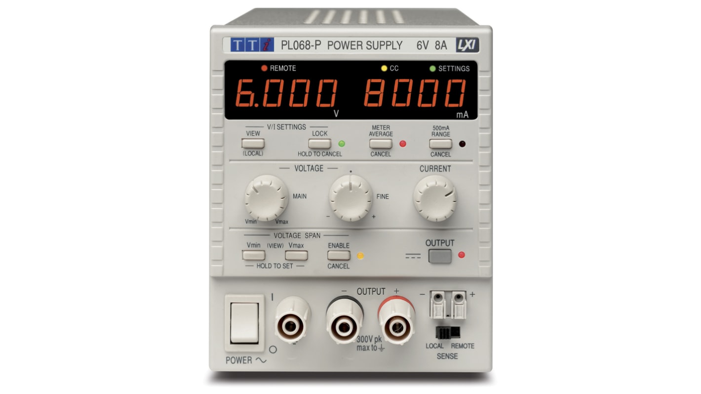 Alimentation de laboratoire, 0 → 6V, 0 → 8A, 1 sortie 48W, Etalonné RS