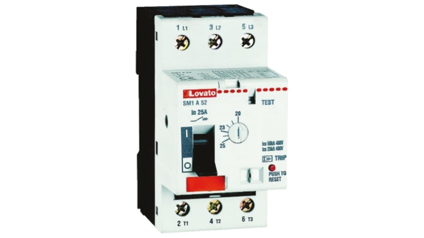 Lovato 400 V ac Motor Protection Circuit Breaker - 0.16 → 0.25 A, 100 kA