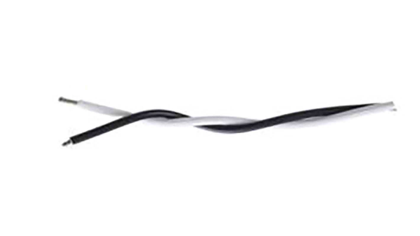 TE Connectivity Black/White 0.38 mm² Hook Up Wire, 22 AWG, 19/34, 100m, Polyalkene Insulation