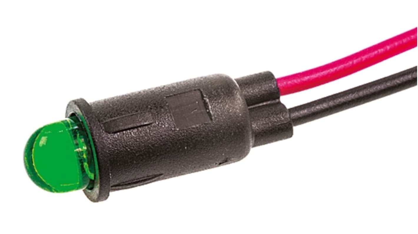 Marl Green Indicator, 2.8V, 6.4mm Mounting Hole Size