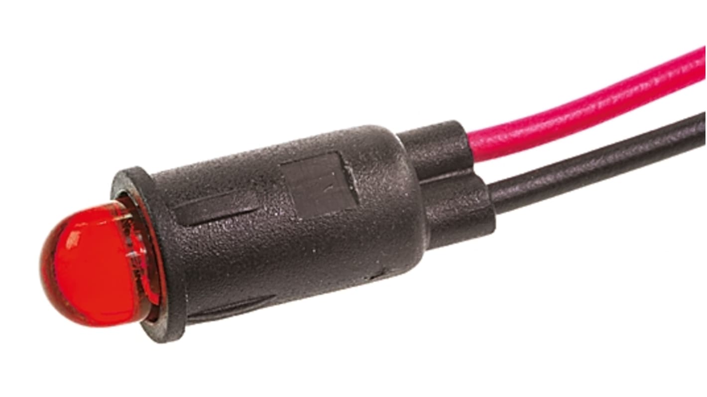 Marl Red Indicator, 2.8V, 6.4mm Mounting Hole Size