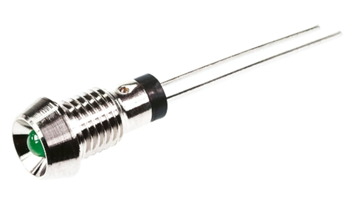 Marl パイロットランプ, 2.8V, 緑, 実装ホールサイズ:6mm, 572-314-04