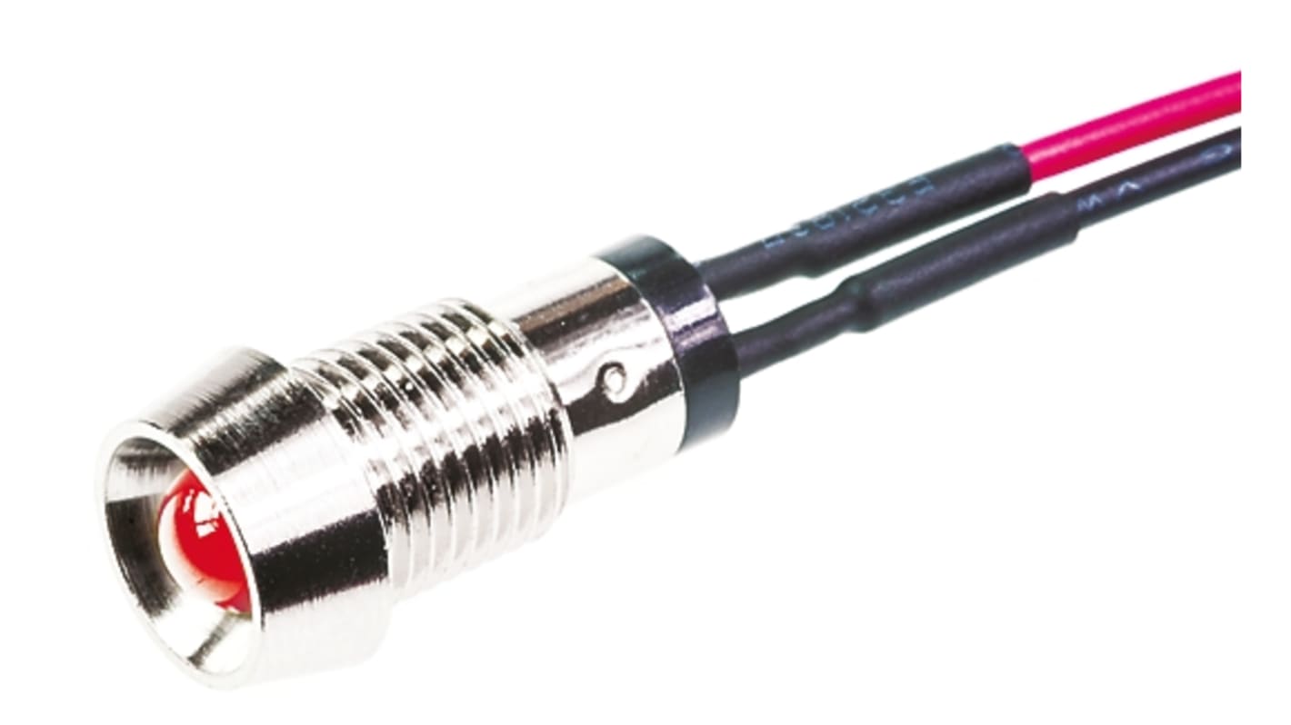 Marl パイロットランプ, 2.8V, 赤, 実装ホールサイズ:8mm, 573-502-04-40