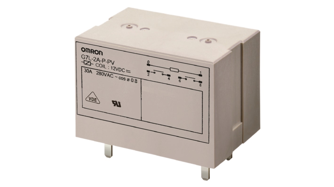 Omron G7L  Monostabiles Relais, Printrelais DPST 30A 24V dc Spule / 1.9W