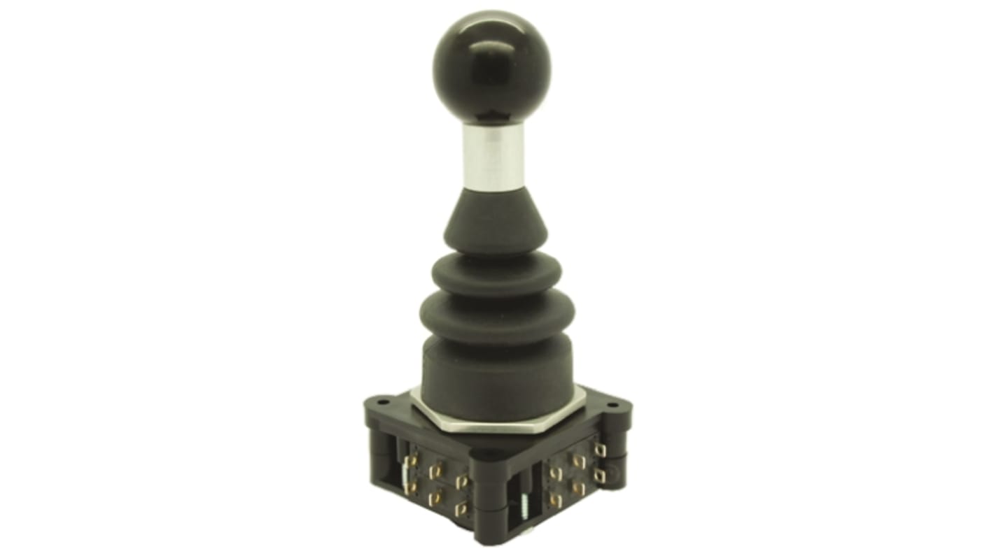 Joystick IP67, 2-tengelyes, 250 V váltófeszültségen 10 A, Forrasztás, 250V, -20 → +50°C