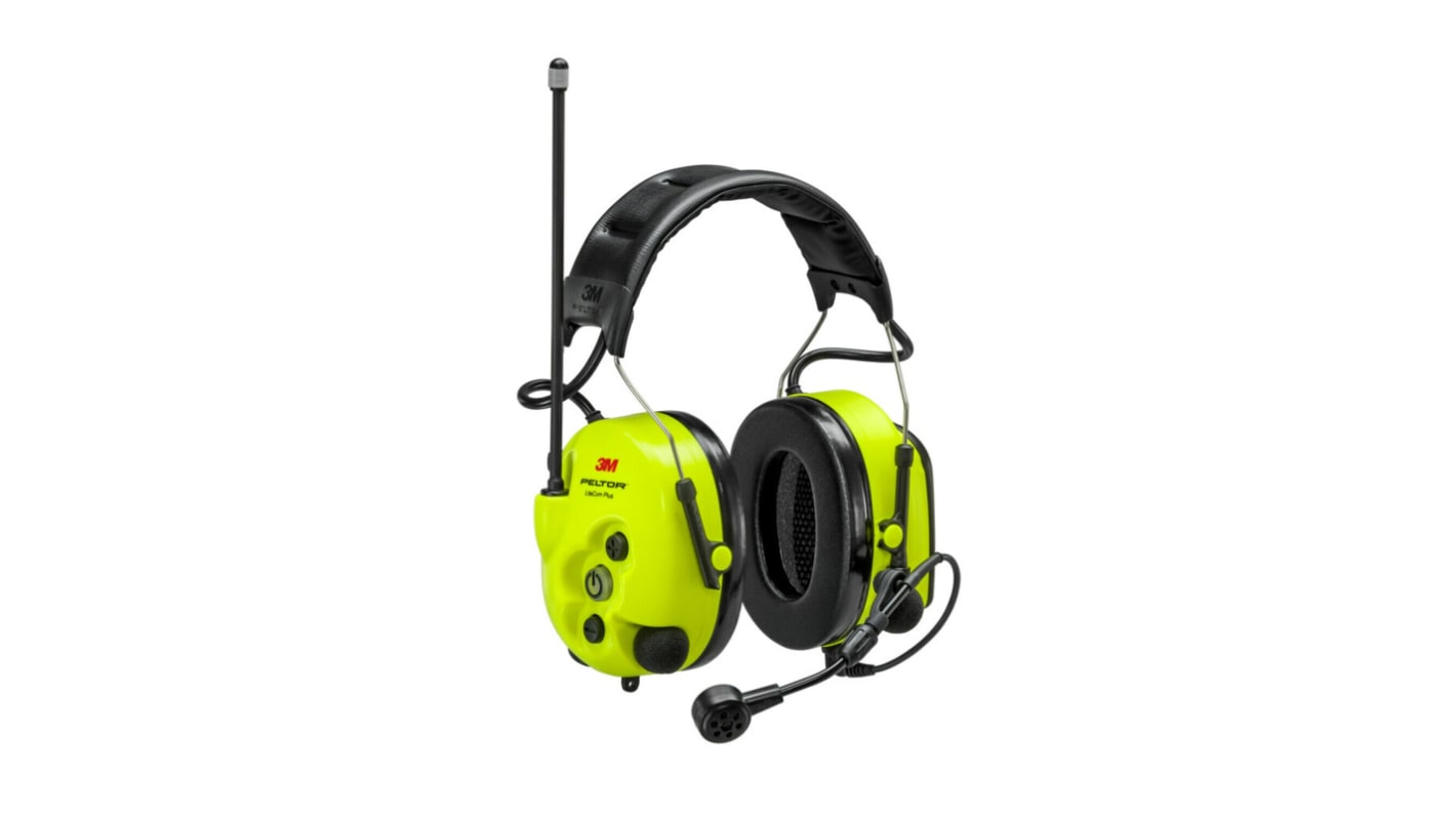 3M PELTOR LiteCom Plus Wireless Speak & Listen Electronic Ear Defenders with Headband, 32dB, Yellow, Noise Cancelling