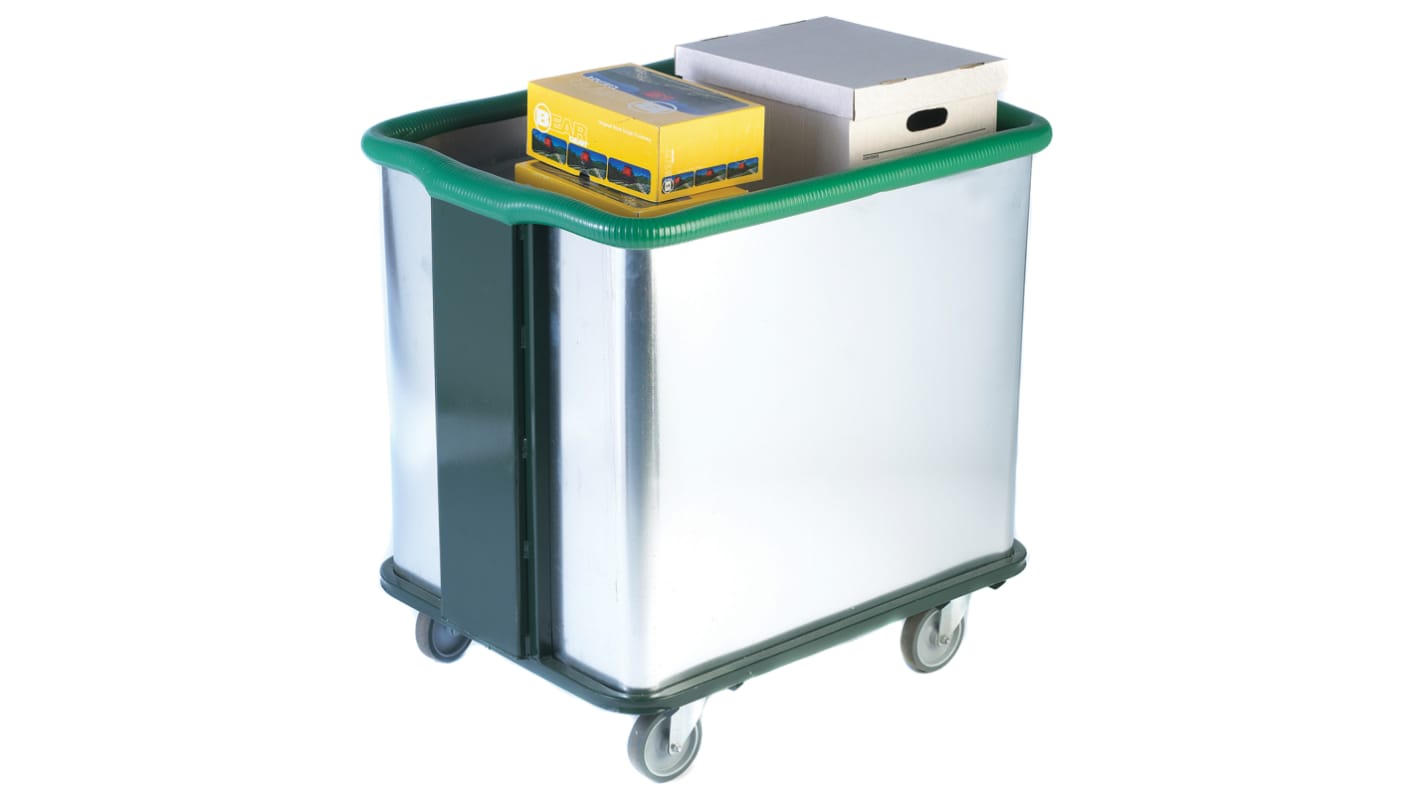 RS PRO Self Levelling Plastic Platform Trolley, 935 x 730 x 932mm, 100kg Load