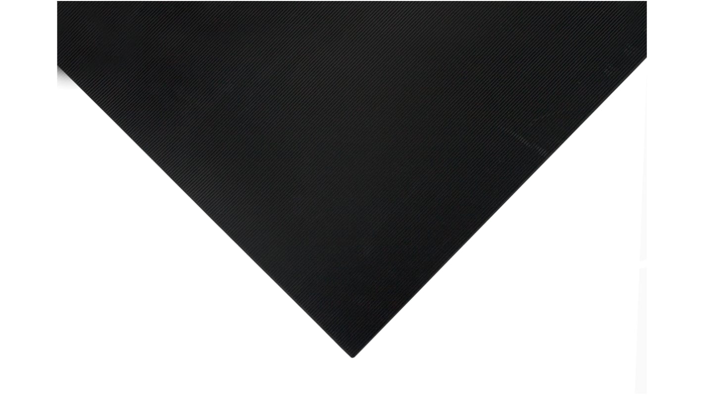 Tapis isolant RS PRO, 1m x 1m x 4mm, en Elastomère Noir, antidérapant