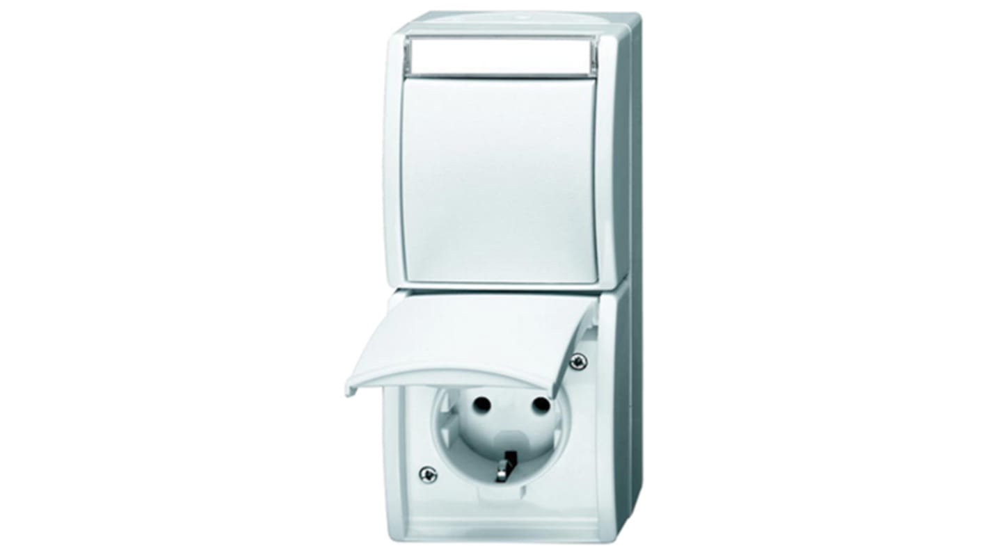 2601/6/20 EW-54 | Busch Jaeger - ABB Rocker Light Switch, 2 Way, 1 Gang ...