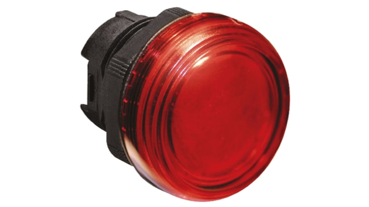 Lovato Platinum Leuchtmelder-Frontelement, Tafelausschnitt-Ø 22mm, Tafelmontage, Rot Rund Kunststoff IP66, IP67, IP69K