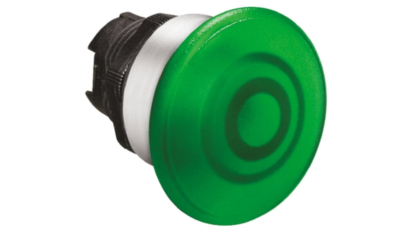 Cabezal de pulsador Lovato serie Platinum, Ø 22mm, de color Verde, Retorno por Resorte, IP66, IP67, IP69K