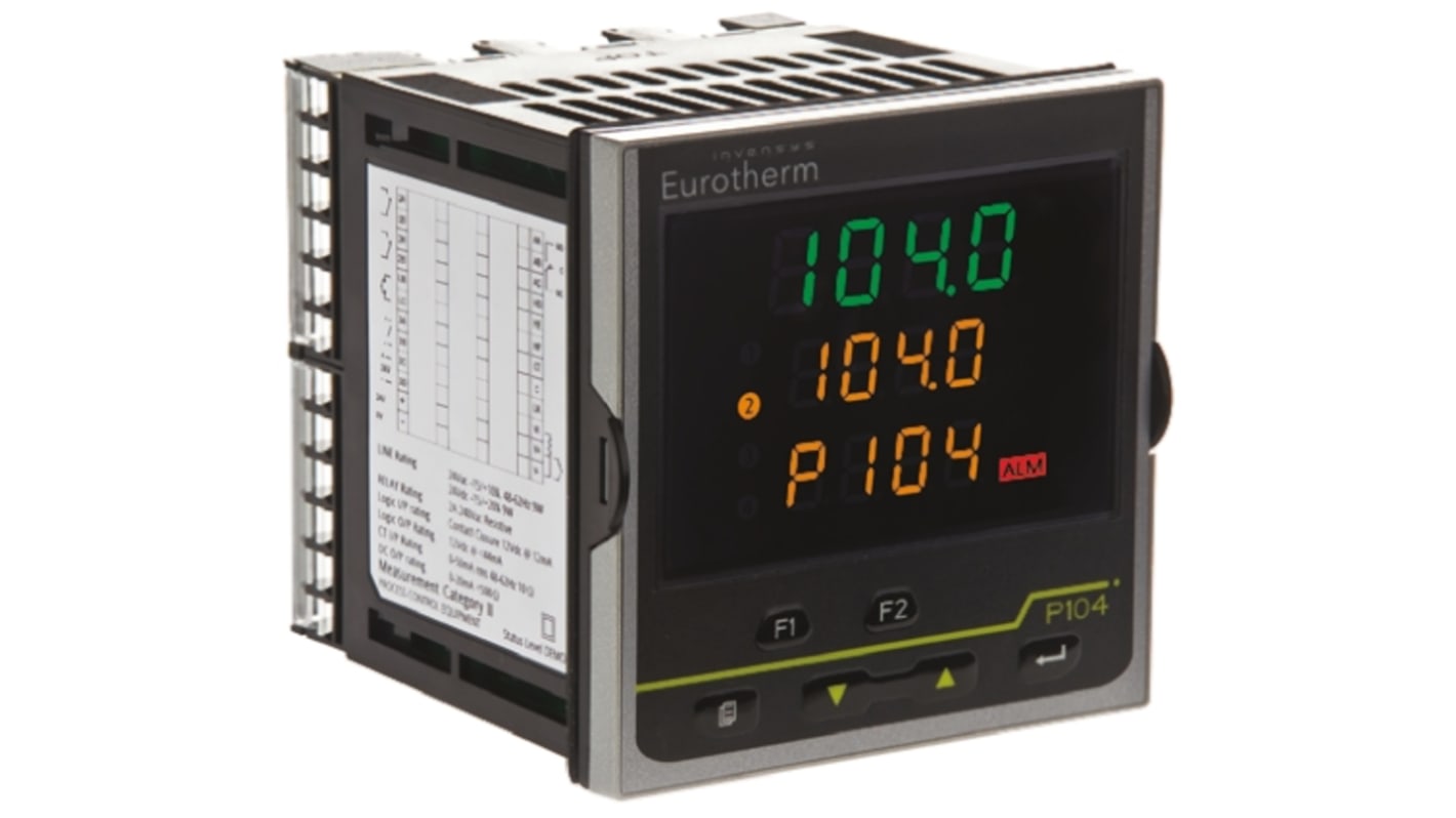 Controlador de temperatura PID Eurotherm serie Piccolo P104, 96 x 96mm, 24 V ac / dc, 3 salidas Lógica, relé