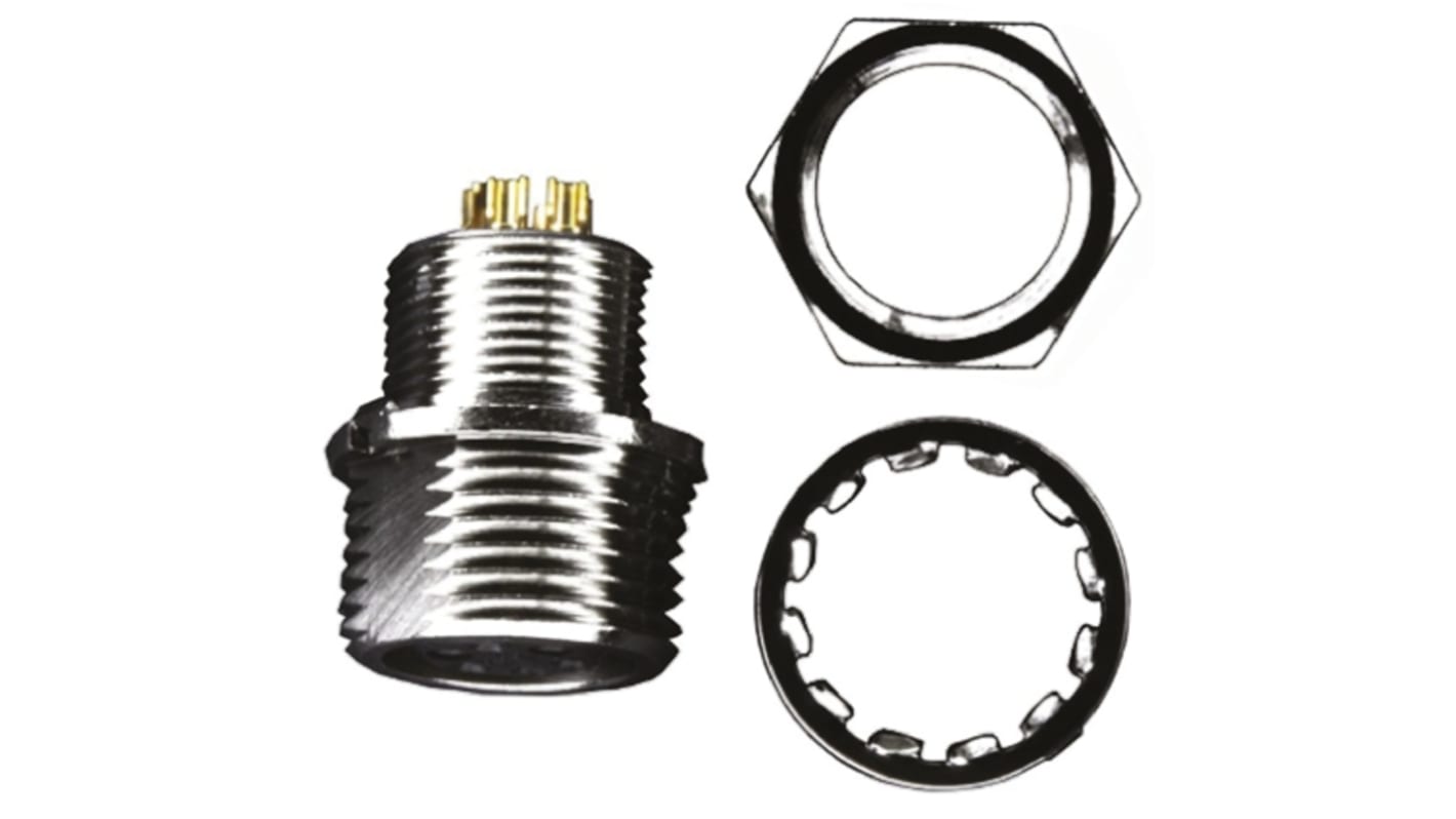 Hirose Connector, 6 Contacts, Panel Mount, Micro Connector, Socket, Female, HR10 Series