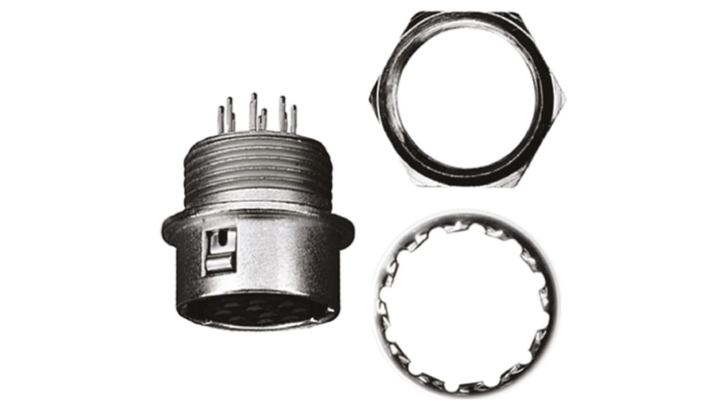 Hirose Connector, 10 Contacts, Panel Mount, Micro Connector, Socket, Female, HR10 Series