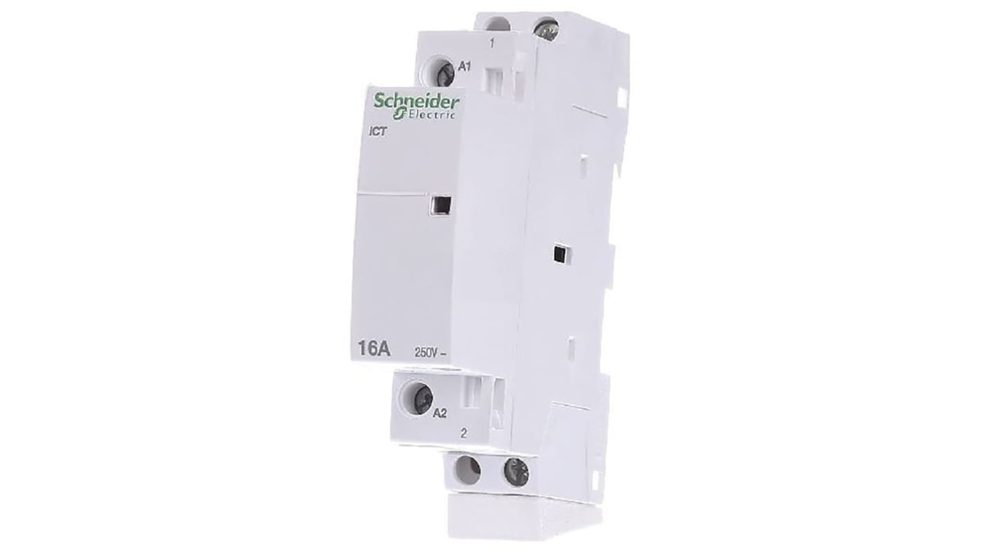 Schneider Electric iCT Series Contactor, 12 V ac Coil, 1-Pole, 16 A, 1NO, 250 V ac